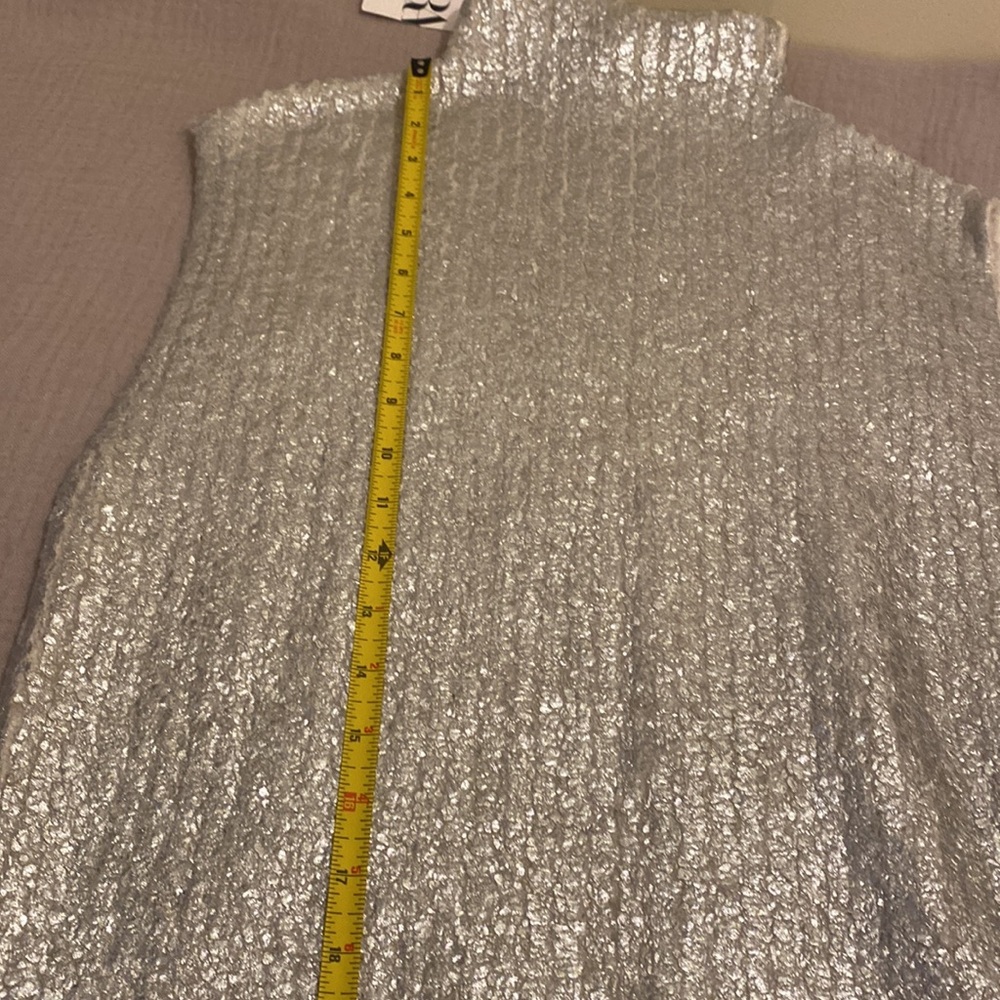 Zara Metallic Silver Midi DressSize S . Style 6427/119/808 New - Picture 8 of 11